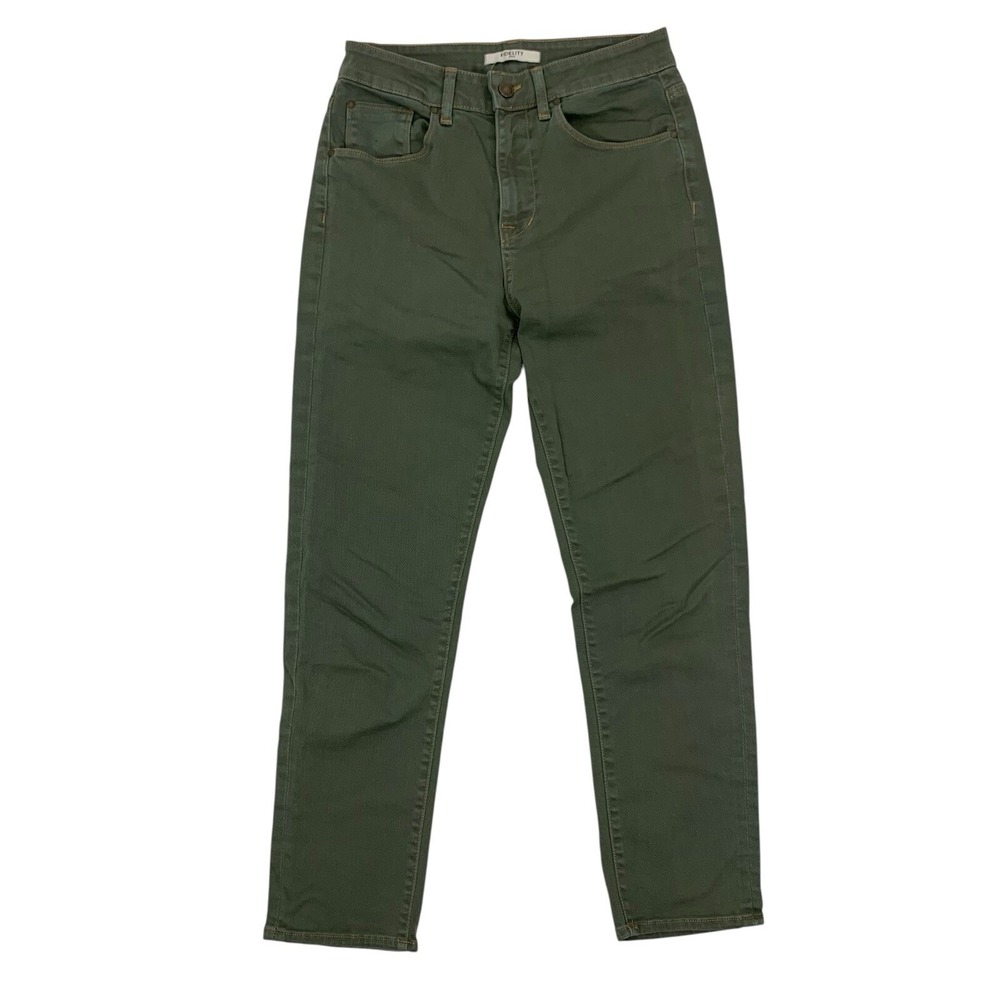 Fidelity Jeans Men 27 Green High‎ Rise Slim Straight Casual Workwear
